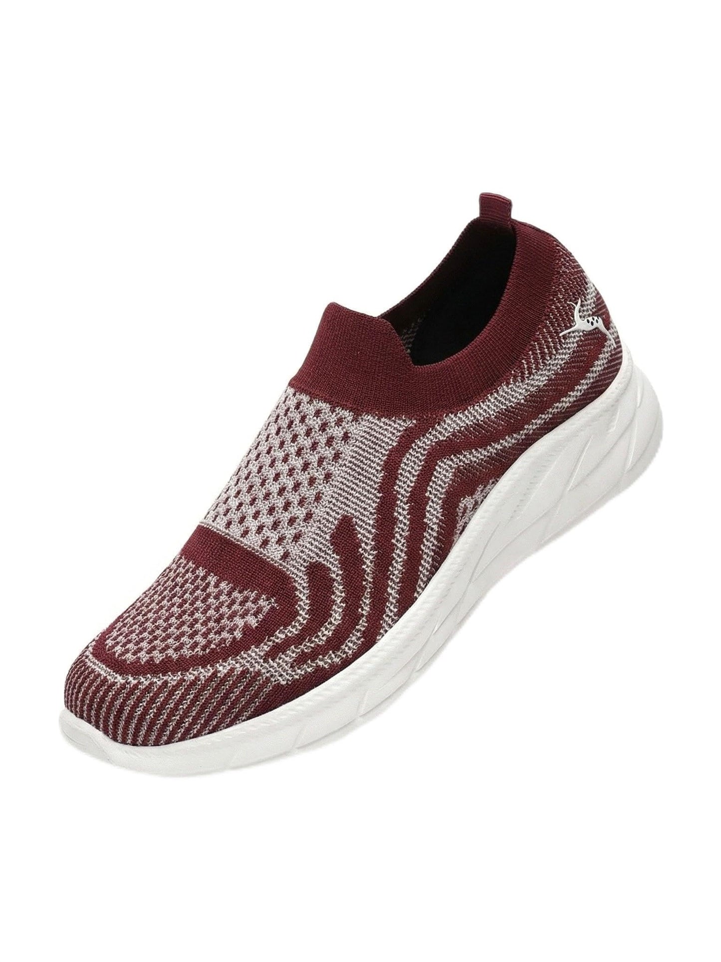 Marc Loire Women's Athleisure Knitted Active Wear Slip-On Sneaker Shoes (Maroon, UK Footwear Size System, Adult, Women, Numeric, Medium, 3)