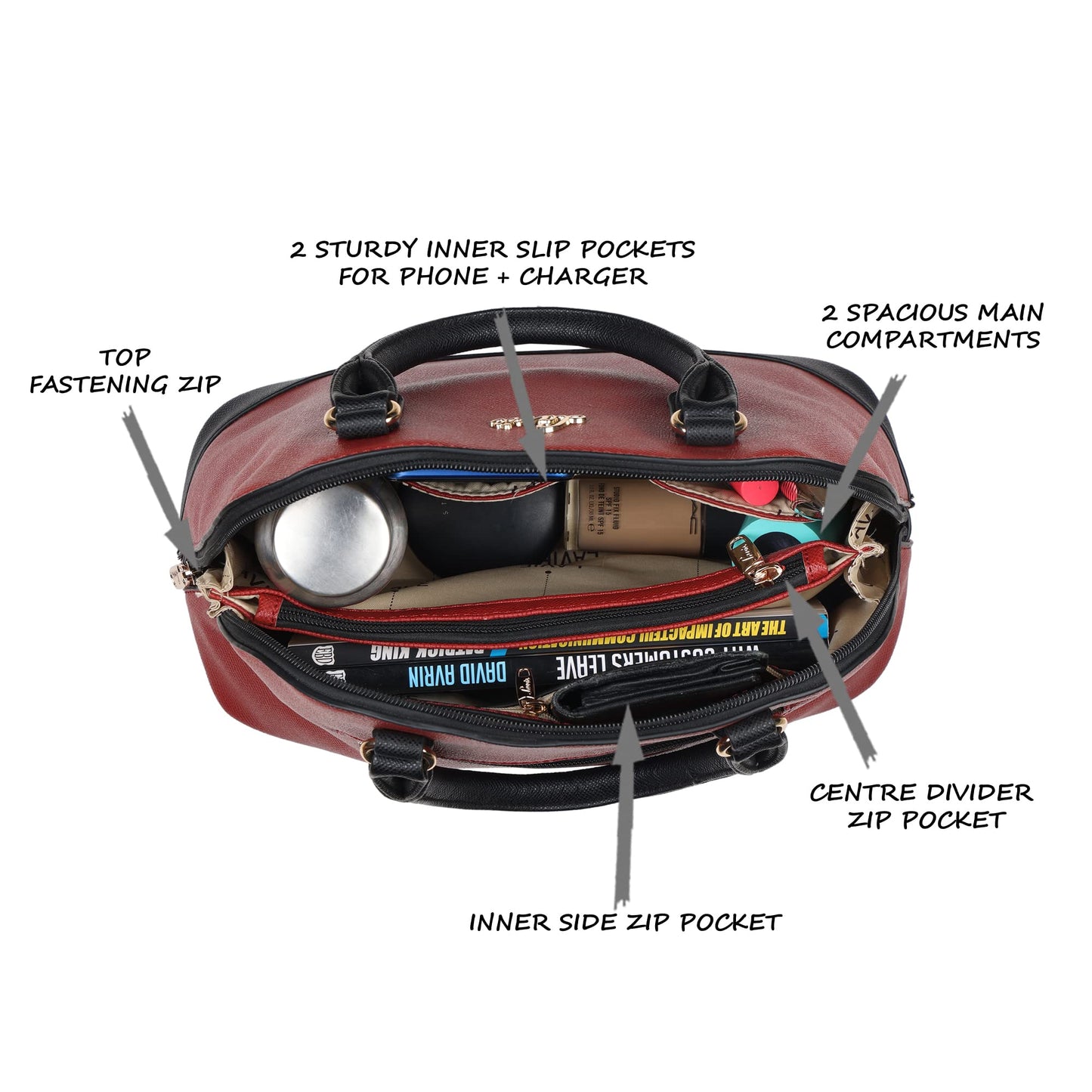 Lavie Hilite Chefa Women's Medium Satchel Bag | Ladies Purse Handbag