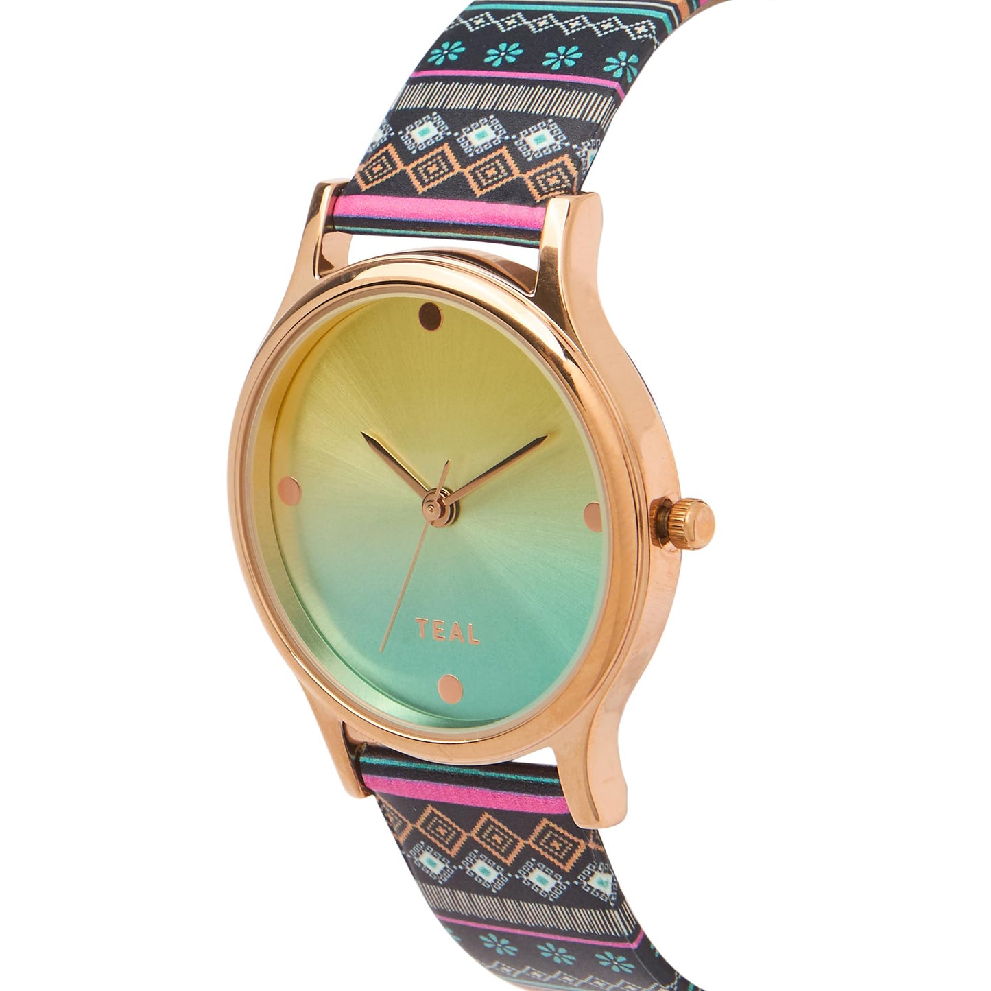 TEAL BY CHUMBAK Round Dial Analog Hand Watch for Women, Gifts for Women/Girls/Ladies, Stylish Fashion Watch for Casual/Work