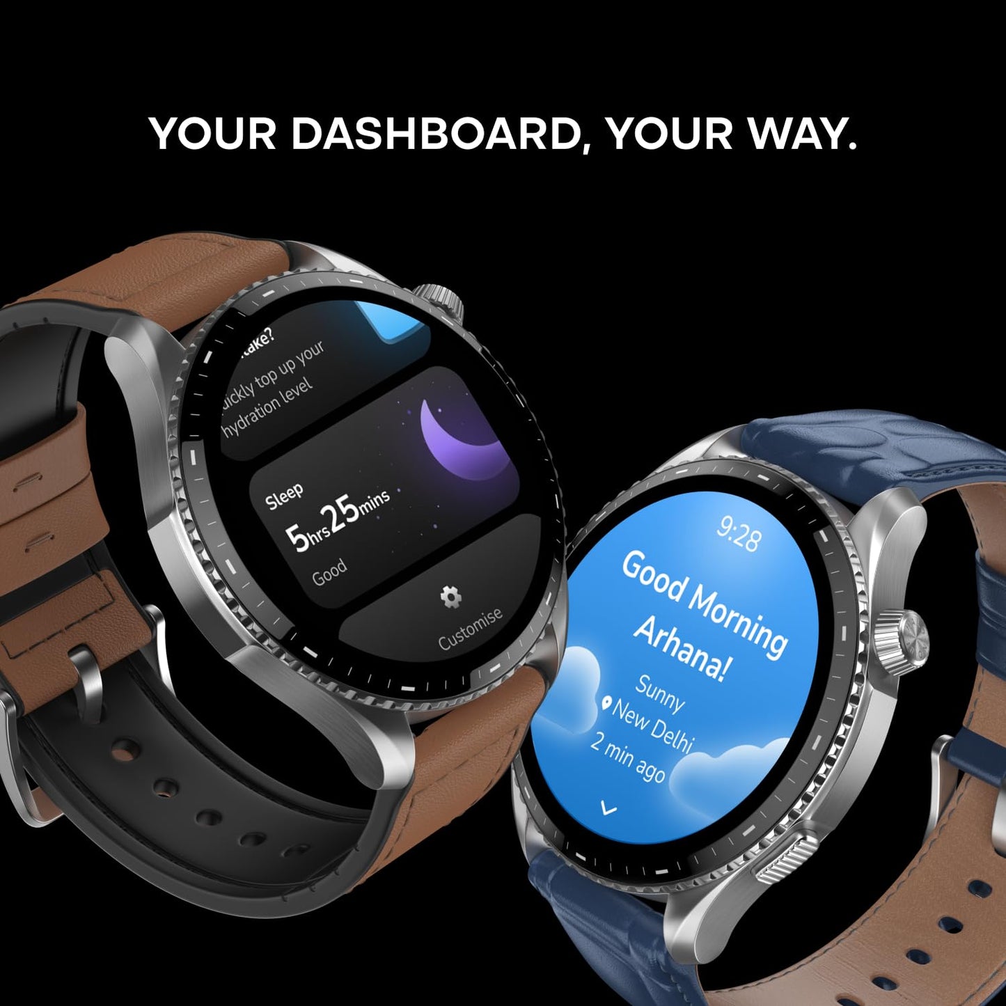 Noise Newly Launched Halo 3 Smart Watch with 1.43” AMOLED Display, 1000 NITS Brightness, Premium Metal Design, Powered by AI Pro, AI Transcription, Morning Briefs, 7-Day Battery(Vintage Brown)