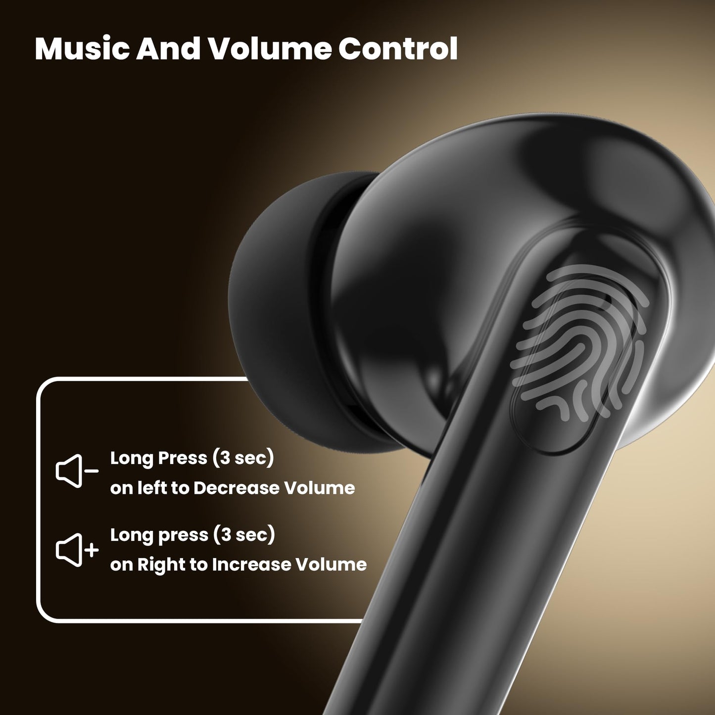 truke New Launch Buds Elite True Wireless in Ear Earbuds with 10mm Dynamic Driver, 70Hrs Battery & Fast Charging EarBuds, Dual-MIC ENC TWS, 40ms Low Latency Gaming Buds, Volume Control, BT 5.4 (Black)