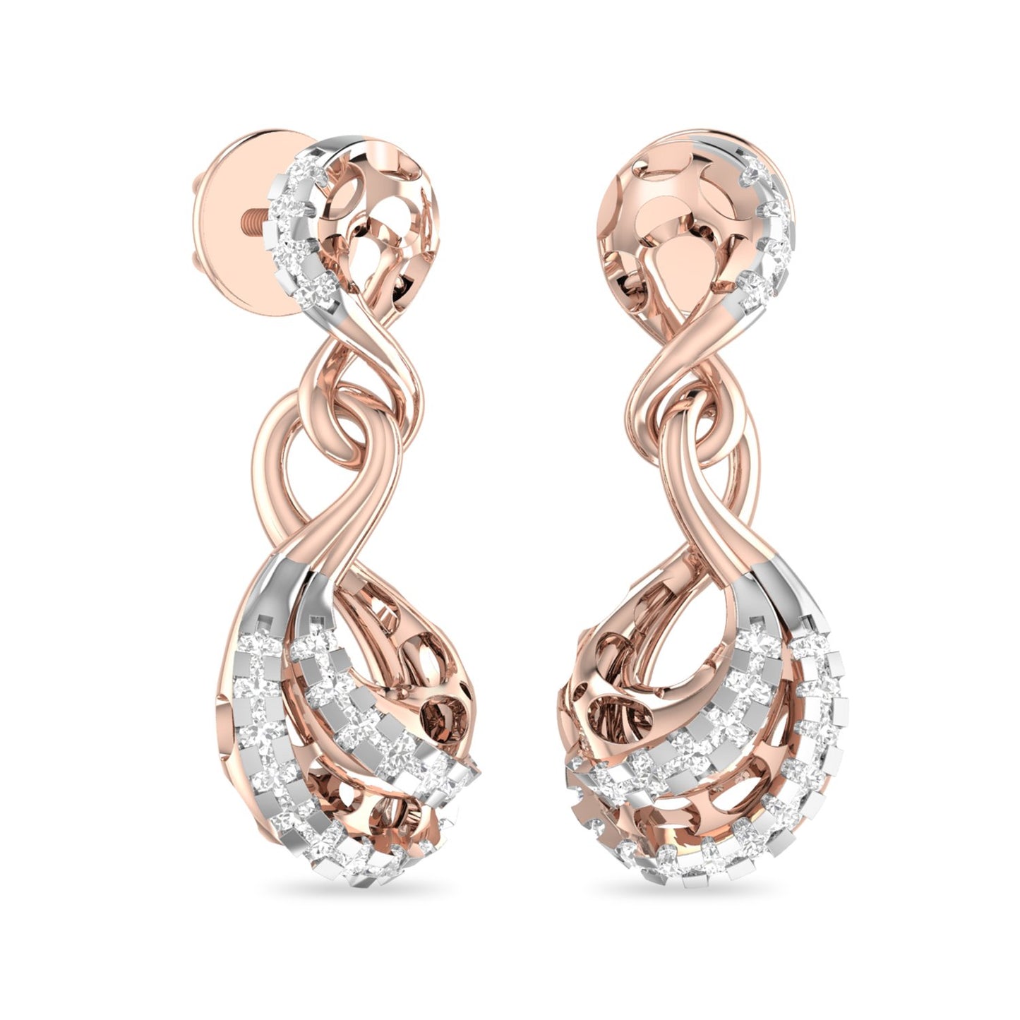 PC Jeweller The Bradshaw 18KT Rose Gold and Diamond Stud Earrings for Women