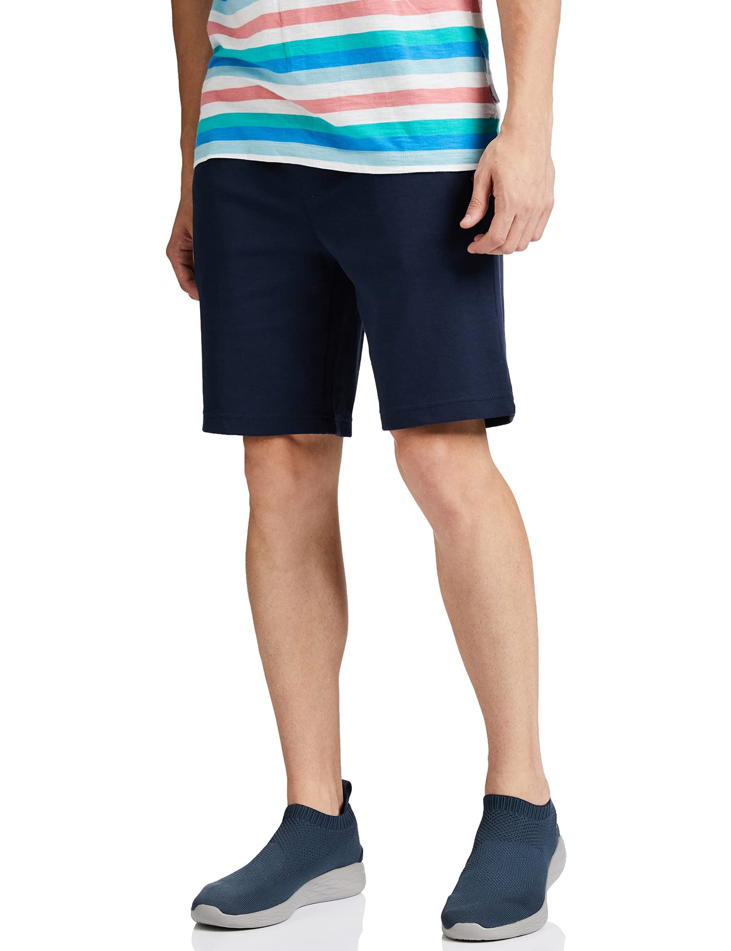 Jockey Men's Straight Fit Shorts (AM14_Navy_Large)