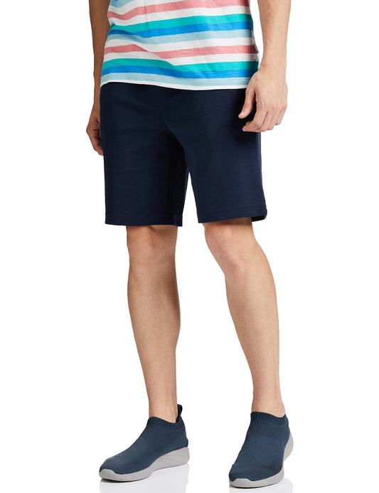 Jockey Men's Straight Fit Shorts (AM14_Navy_Large)