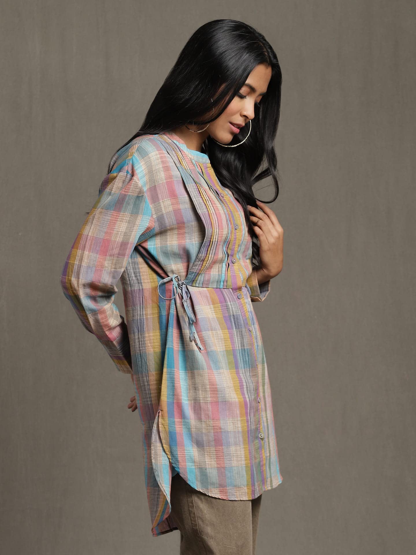 Ritu Kumar Multi-Color Printed Kurti with Pintucks