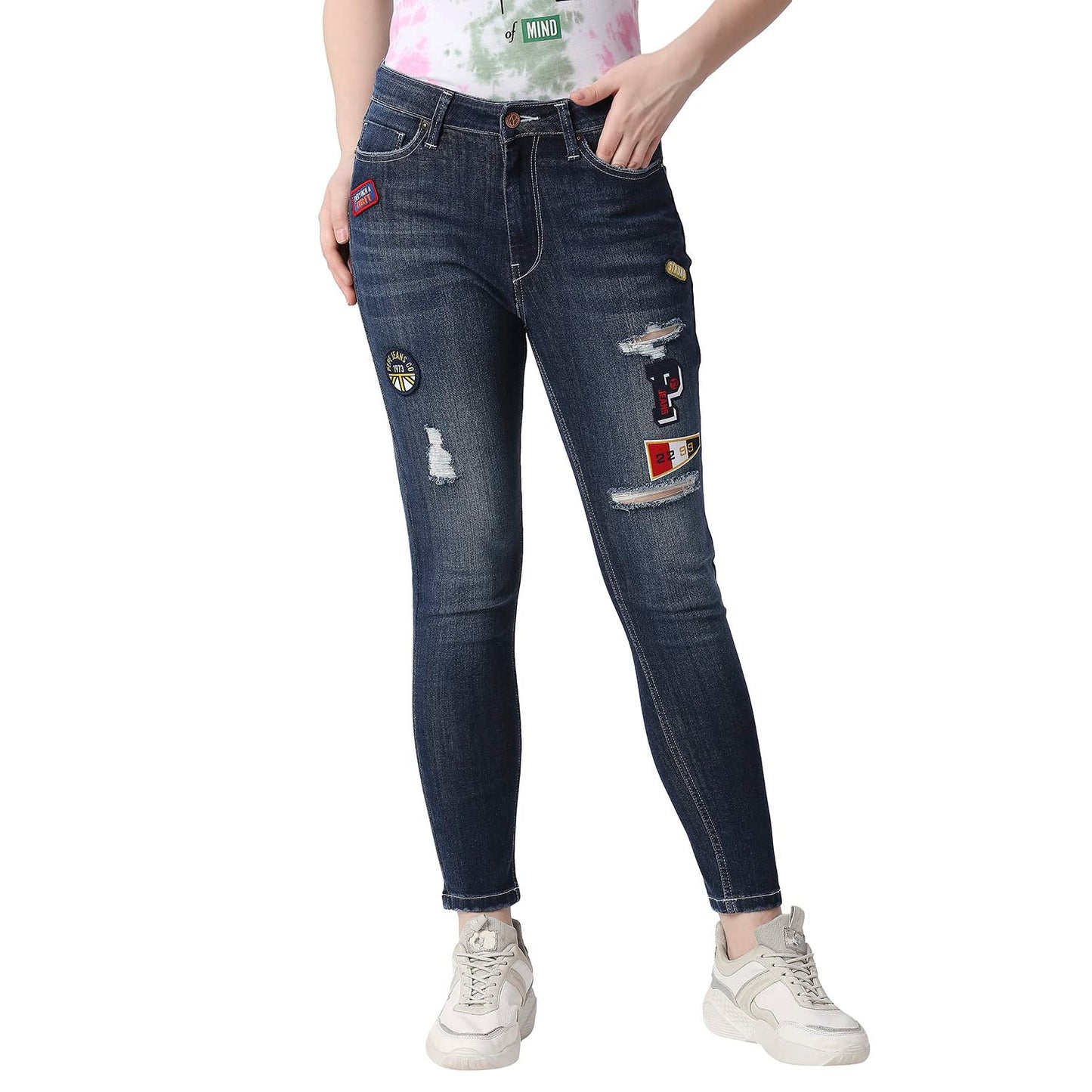 Pepe Jeans Women's High Rise Skinny Fit Jeans