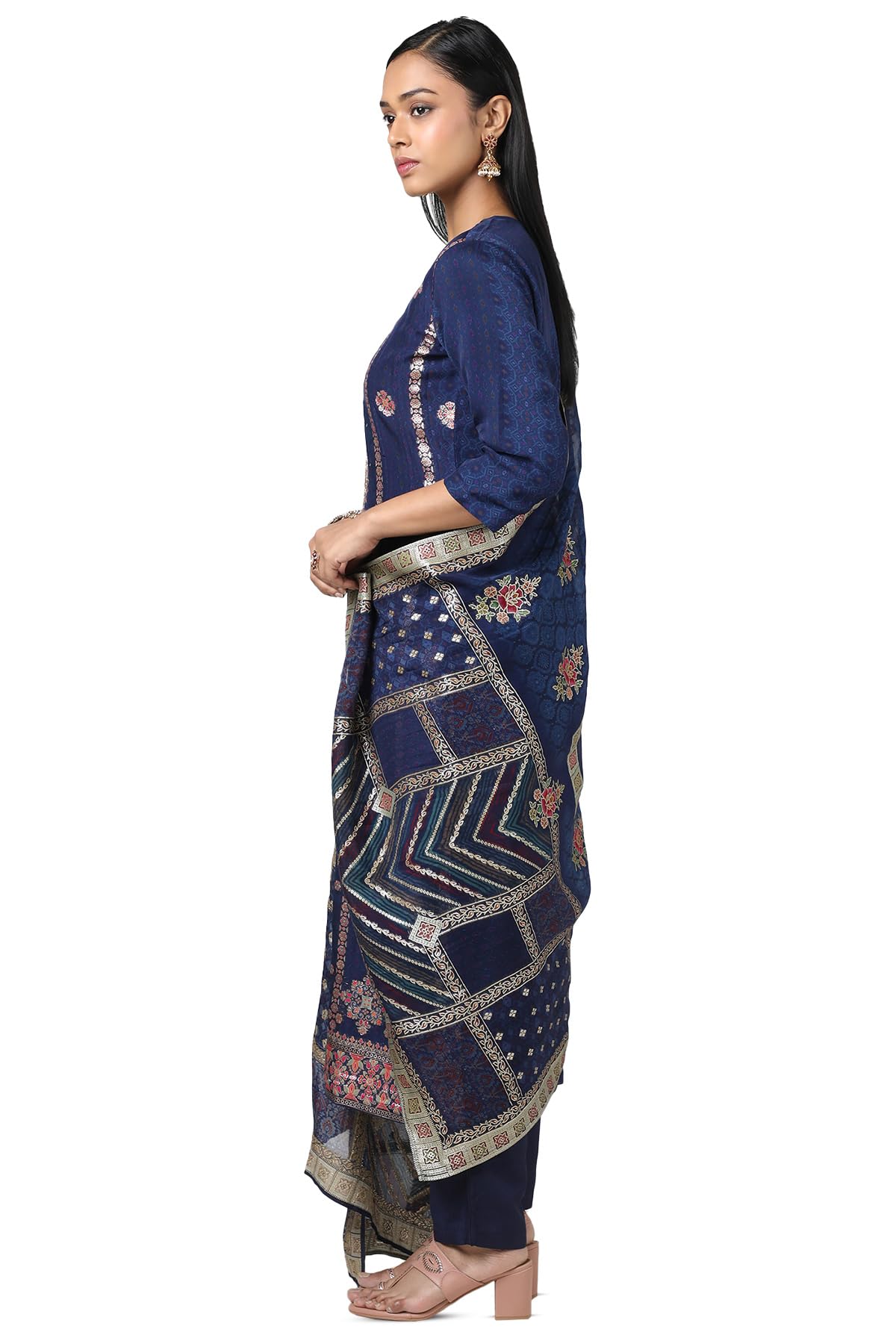 Soch Women's Brocade Salwar Suit Set (EWS5CD21646B_Blue