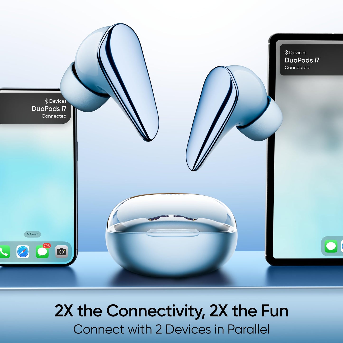 Mivi DuoPods i7 Earbuds - Step into The 3rd Dimension of Sound with 3D Soundstage, High Fidelity Drivers, Advanced Audio Codec for Lossless Audio, etc.