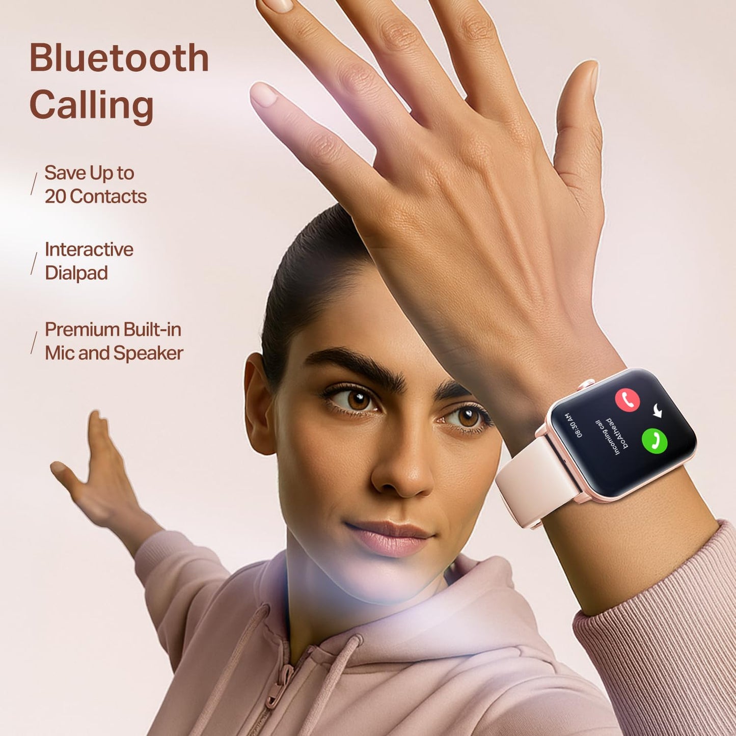 boAt Wave Call 2 with 1.83” HD Display, Advanced BT Calling, Functional Crown, Cloud & Custom Watch Faces, Multiple Sports Modes, IP67, HR, Sleep & SPO₂ Monitor Smart Watch(Orchid Blush)