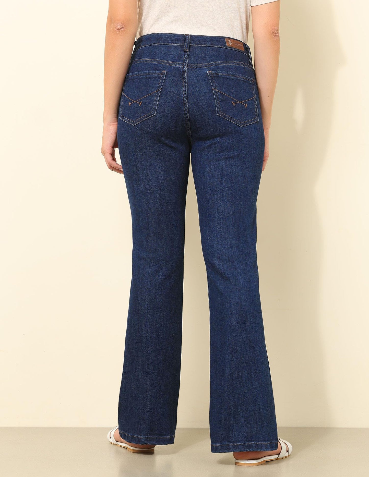 U.S. Polo ASSN. High Rise Bootcut Jeans (UWSS25JEN318_Blue_36)