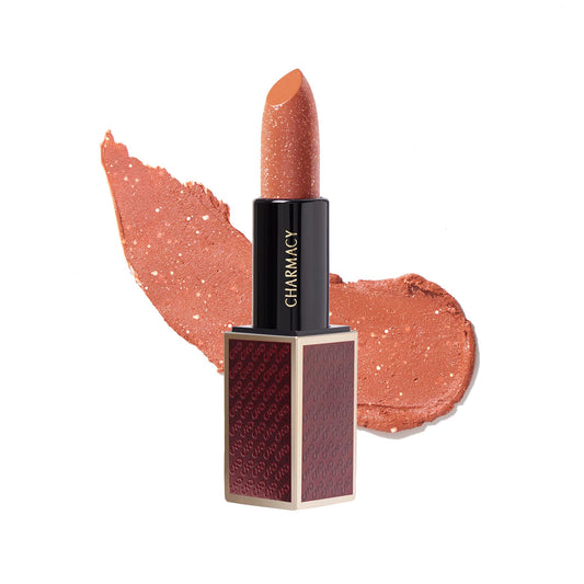 Charmacy Milano Diamond Rush - Amber 77, Creamy & Lightweight Lipstick, Long-Lasting Lipstick, Luxe Shimmer & Matt Finish, 3.8 Gms