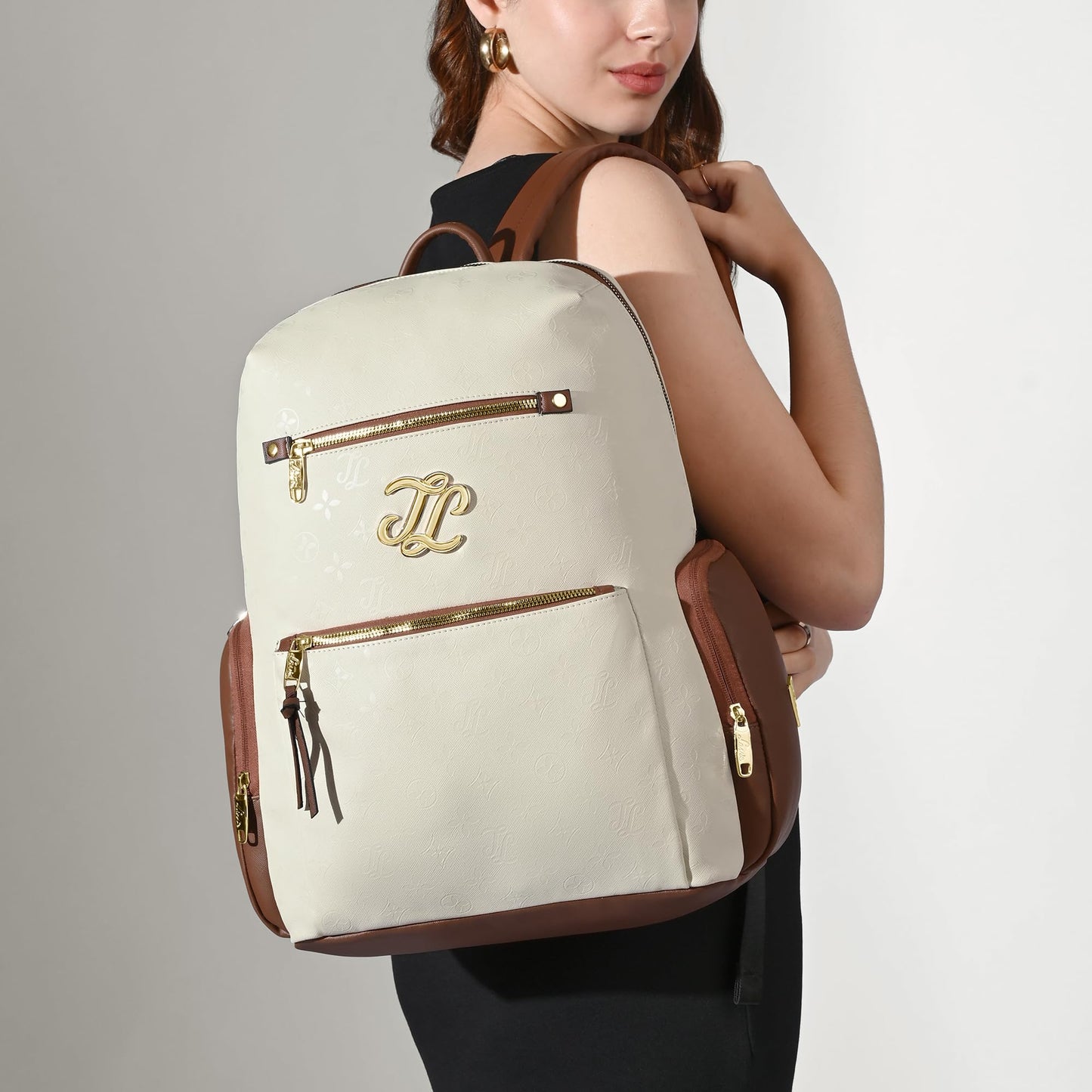 Lavie Signature Women's Colourblock Butte 21L Fashion Backpack for Women | Fits Upto 15.5 Inch Laptop | Fashion Backpack for Work | Ladies purse | Stylish Shoulder Bag | Gift for Women