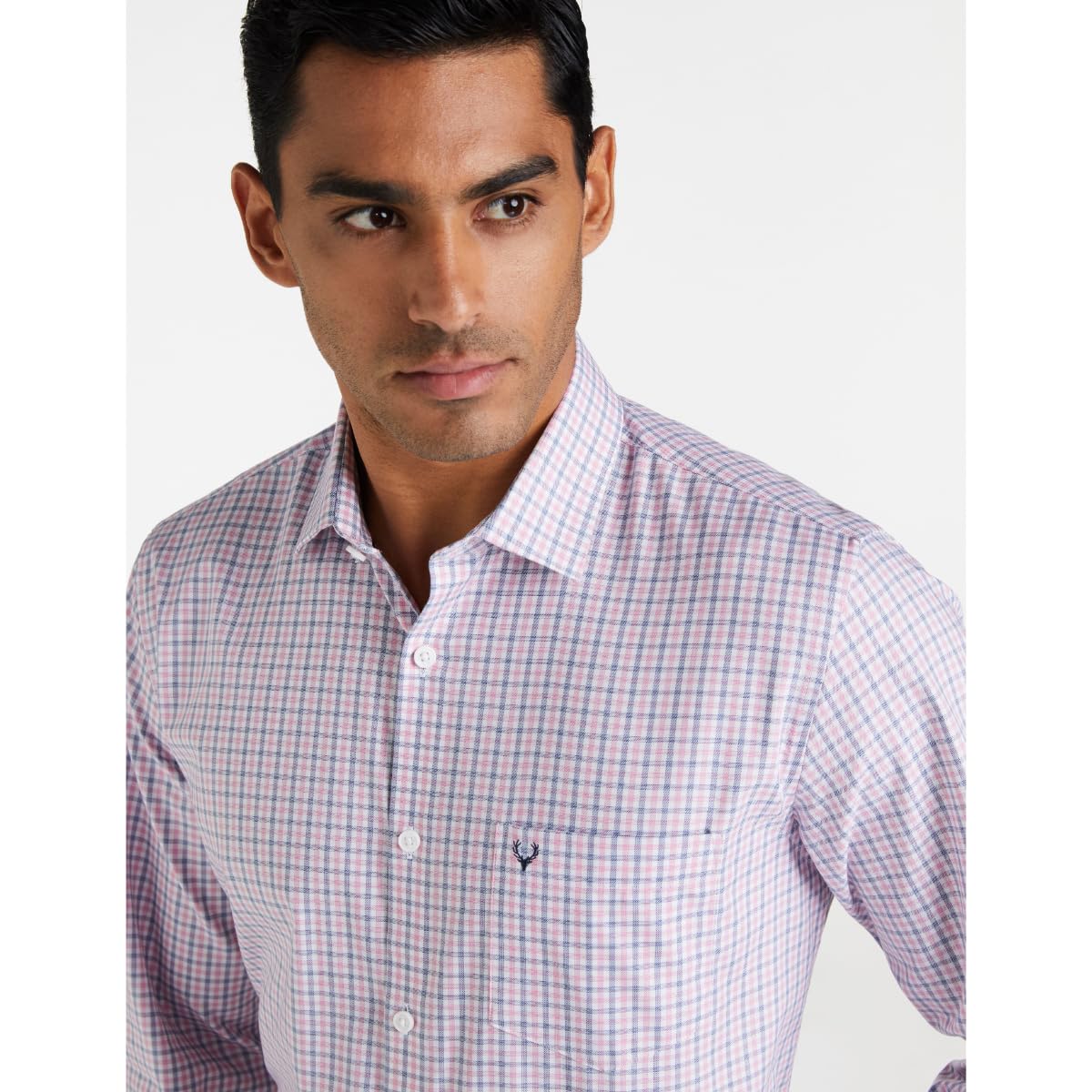 Allen Solly Men Cotton Slim Fit Shirt (ASSFQSPPR98372_Pink, 42