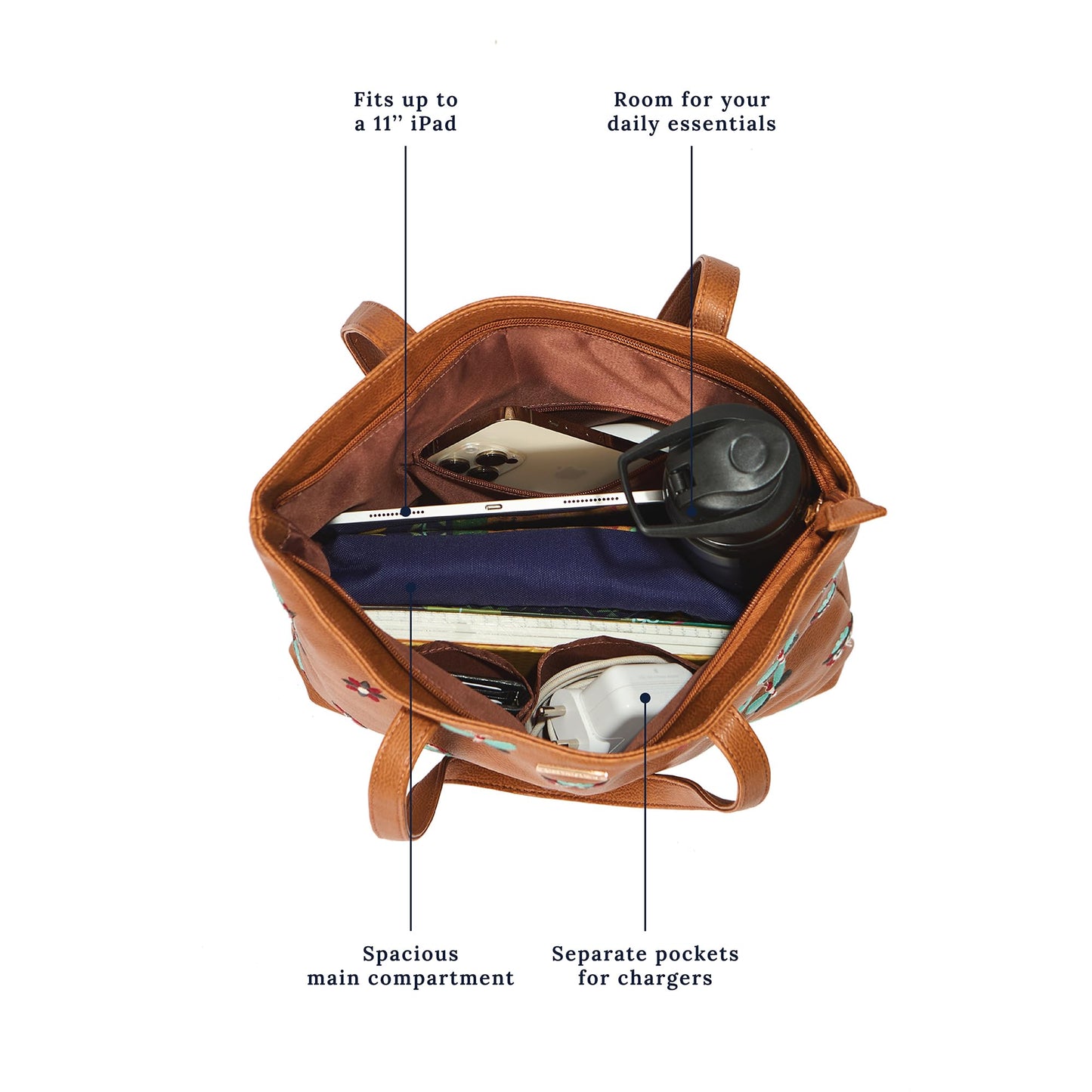 Chumbak Office Tote Bag for Women | Stylish Shoulder Bags for College | Professional Canvas Tote Bag | Laptop-Friendly College Bag