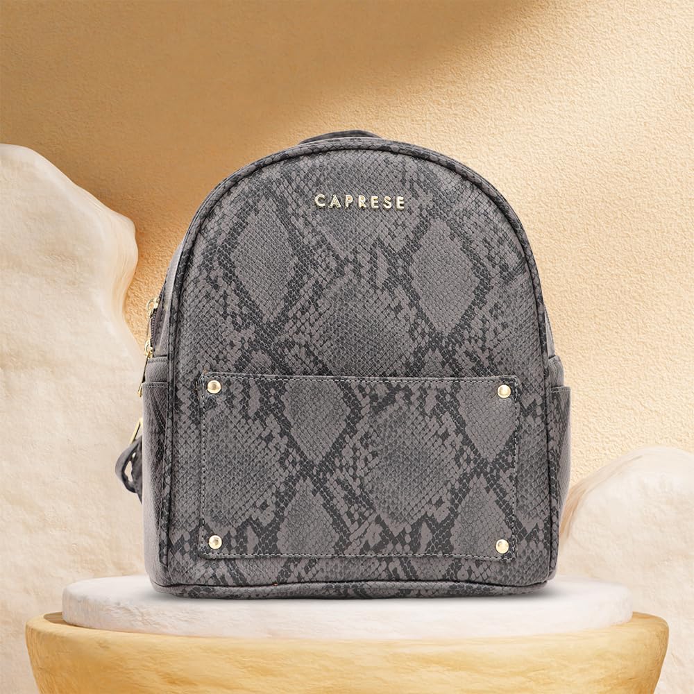 Caprese Canes Fashion Backpack for Women (Small, Grey)