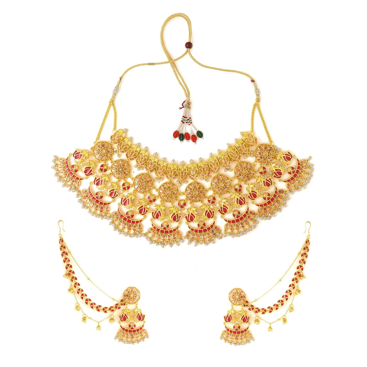 VOYLLA Apsara Bridal Die Gold Bridal Set