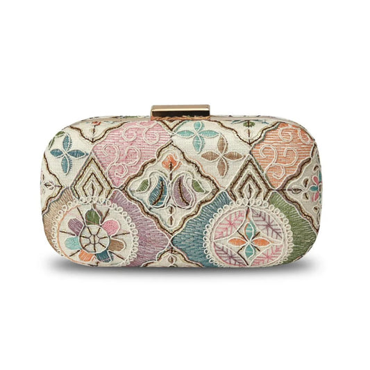 THE TAN CLAN Mughal Long Clutch for women Purses Luxury Evening Handbags for ladies with Detachable Handle