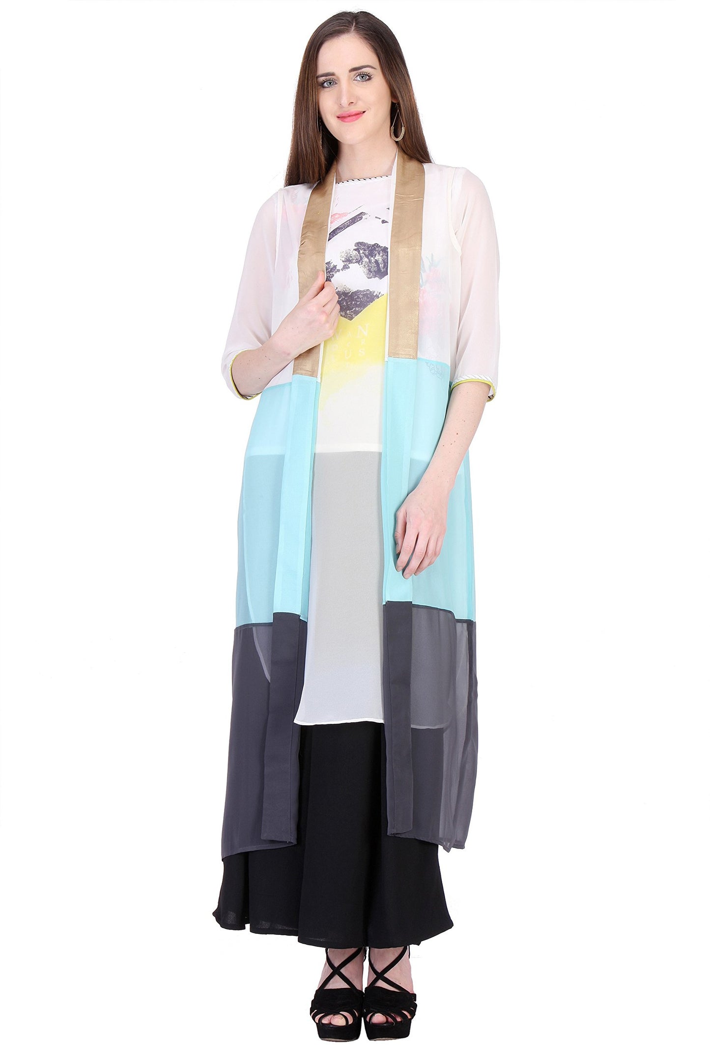 W for Woman Women's Cape Gilet (16AU32520-65110_White_12)