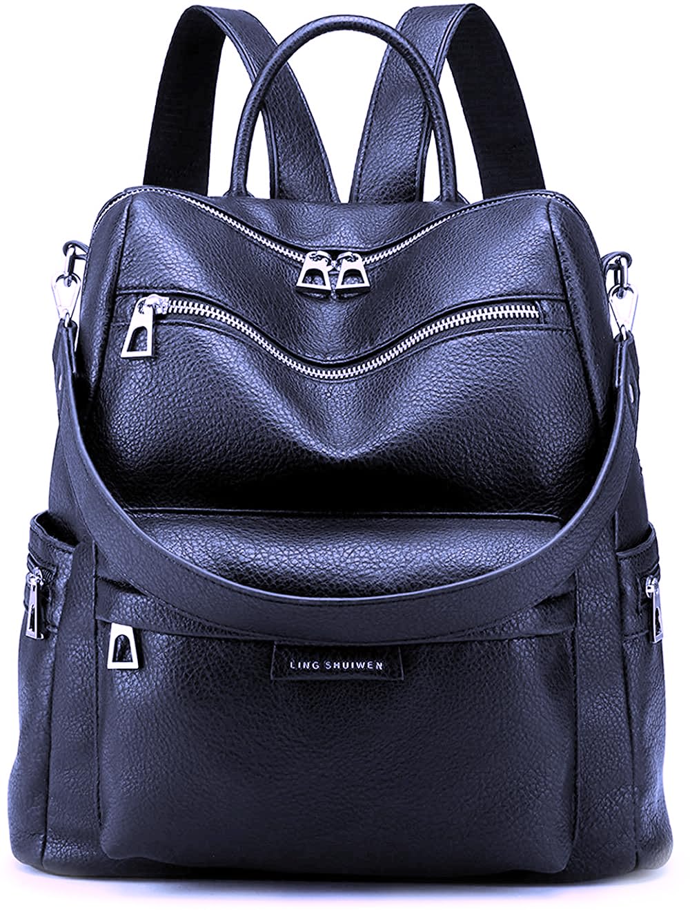 MomsyStore Fashion Backpacks For Girls and Women to Carry Regular Stuff Vegan Leather Backpacks (Blue)