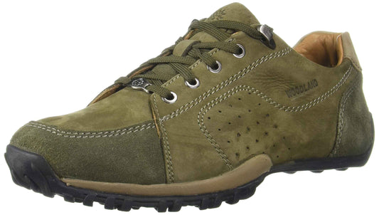 Woodland Men's Olive Green Leather Sneaker-10 UK (44 EU) (OGC 3492119)