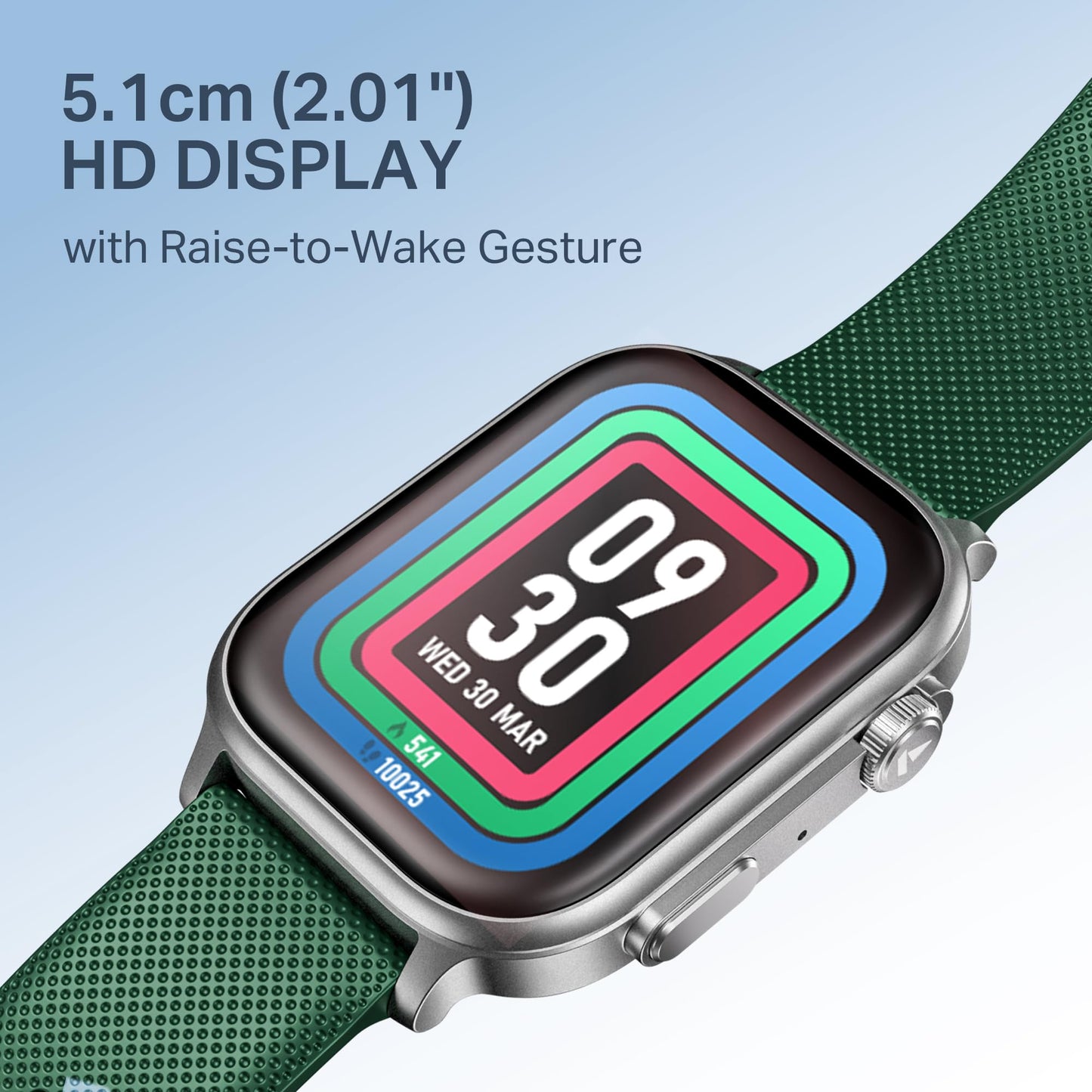 boAt New Launch Storm Infinity Max, 20 Days Maximum Battery, Biggest Battery Capacity Ever! 2.01" (5.1cm) Display, Functional Crown, AI Nudges, BT Calling, Smart Watch for Men & Women (Deep Green)