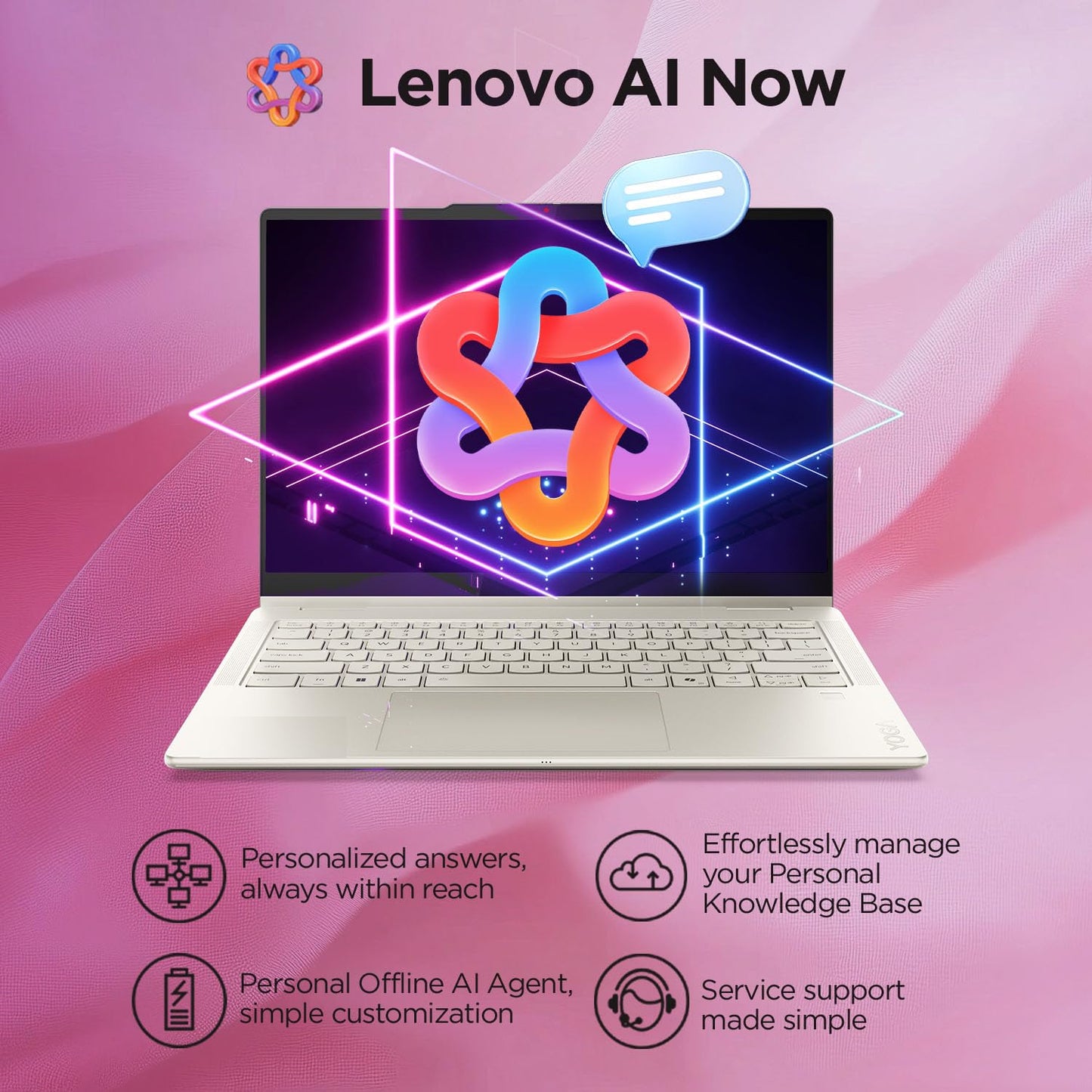 Lenovo Yoga 7 2-in-1, Intel Core Ultra 7 258V, 32GB RAM, 1TB SSD, WQXGA+ OLED, Copilot+ AI PC, 14"/35.5cm, Win 11, Office 2024, Seashell, 1.38Kg, 47 Tops, Yoga Pen, 83JQ000NIN, Convertible Laptop