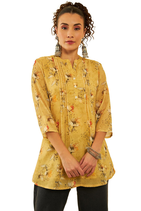 Soch Women's Regular Tunic (FWS4TU30072A_Mustard