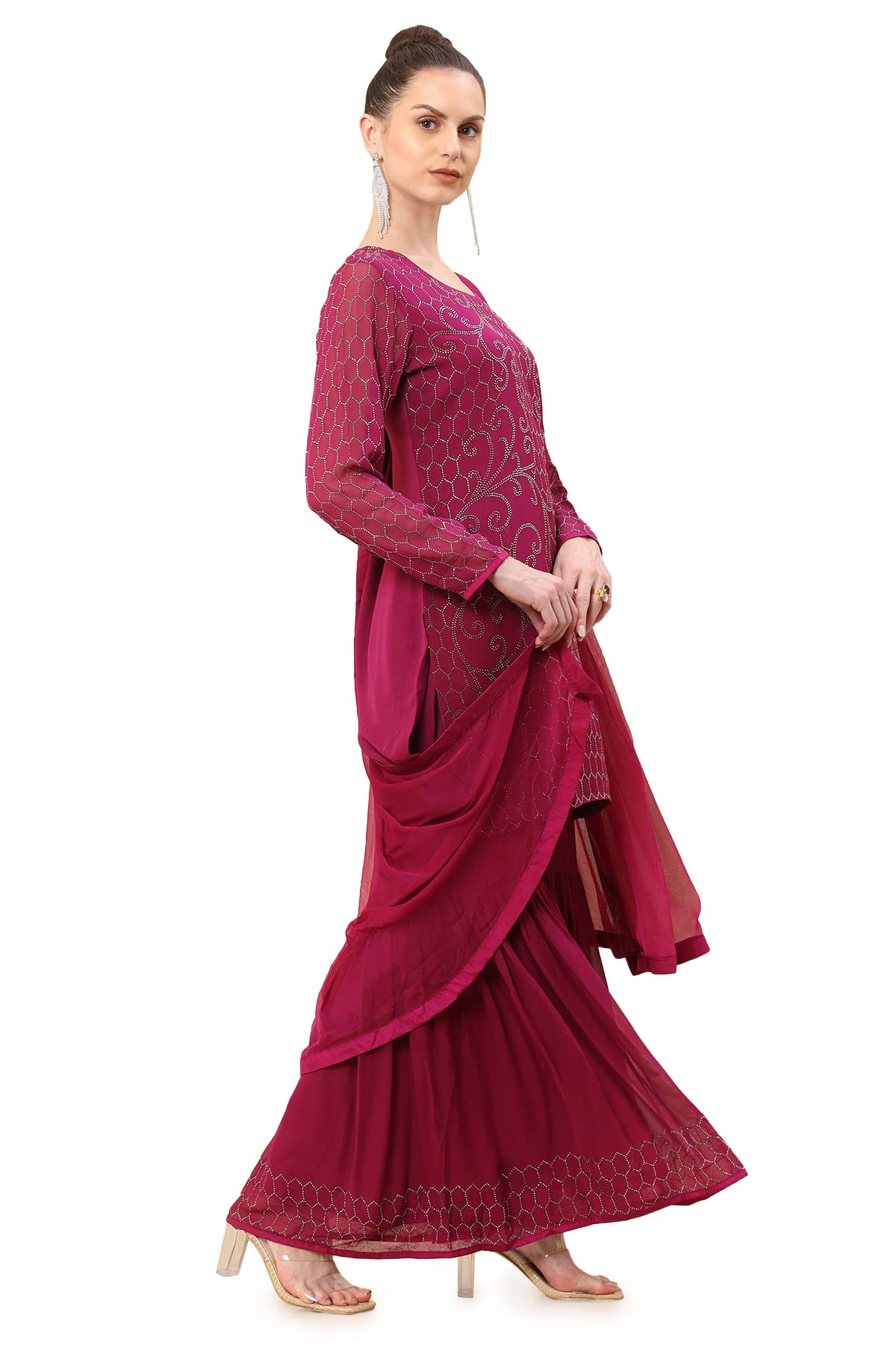 Soch Women Maroon Solid Suit Set