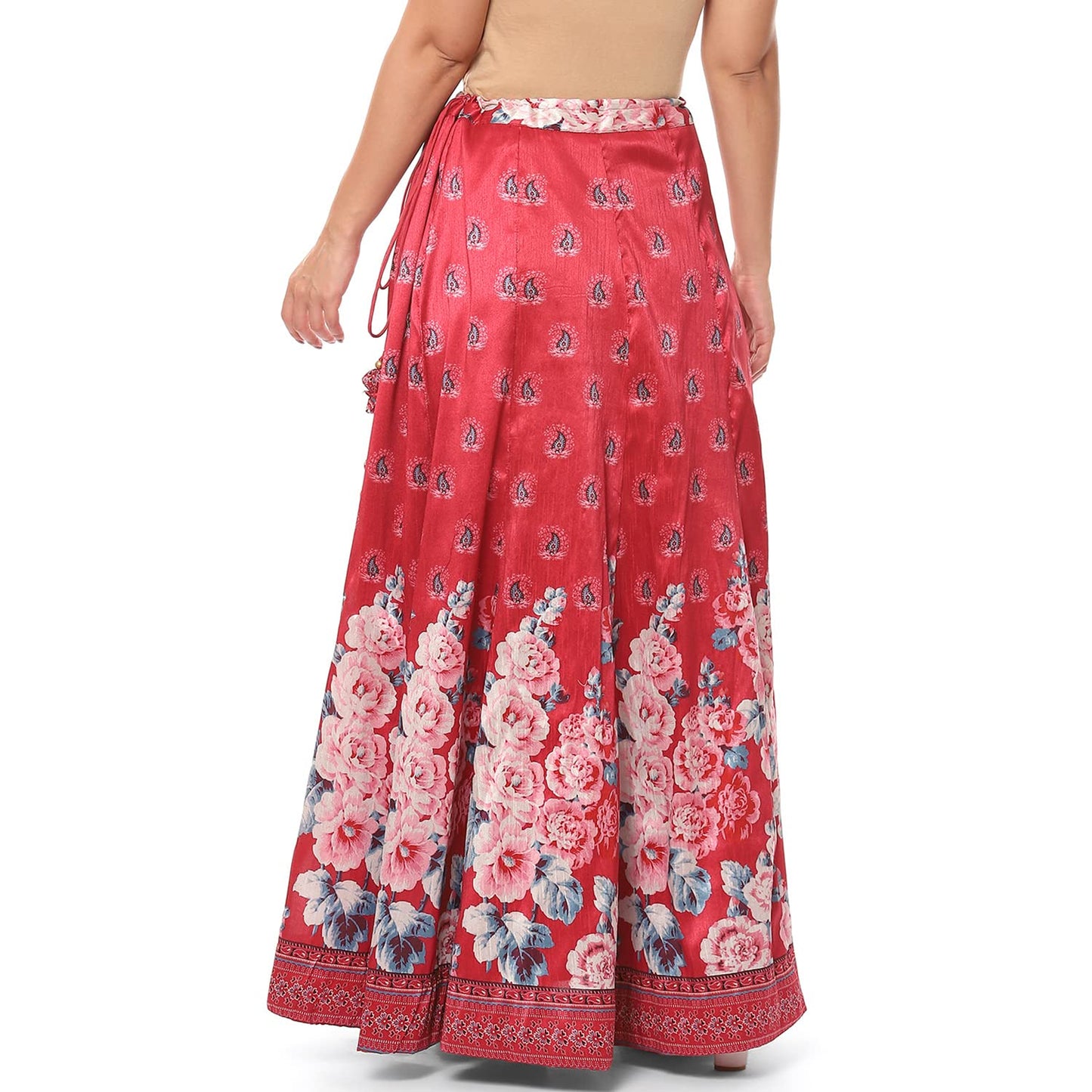 BIBA Women Printed Flared Mix and Match(MNMSKIRTS/T18383_RED_S)