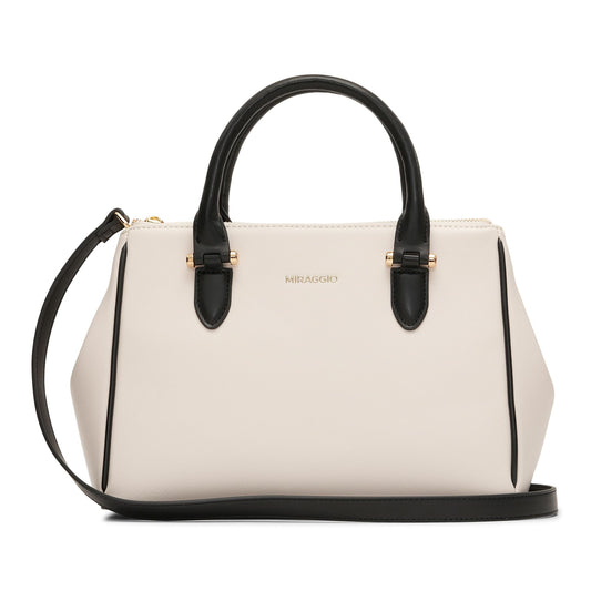 Miraggio Women Blair Top Handle Casual Handbag With Adjustable & Detachable Strap | Handbag, Cream