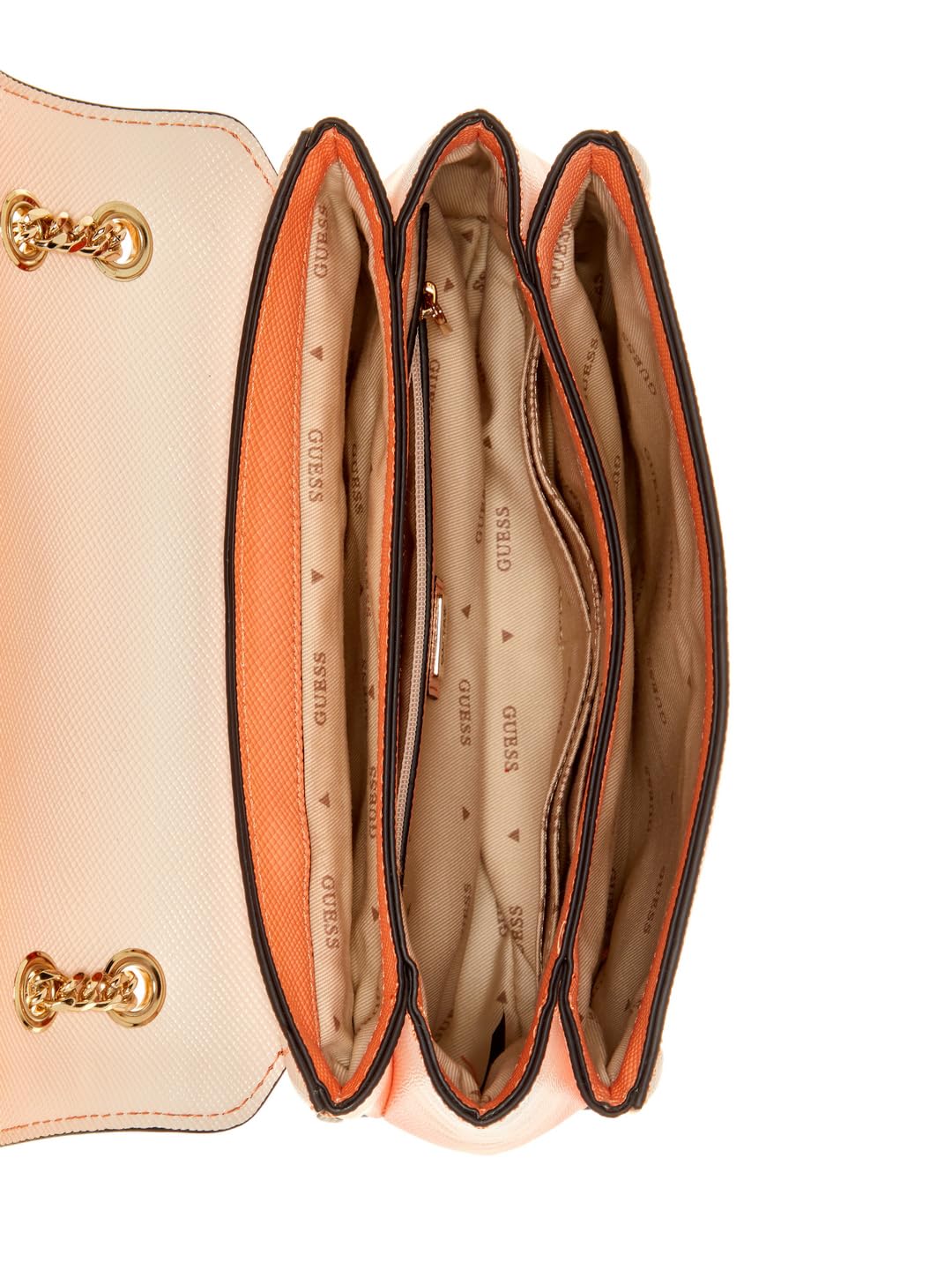 GUESS Women's Orange Textured Sling Bag| Ladies Purse Handbags | Gift For Ladies