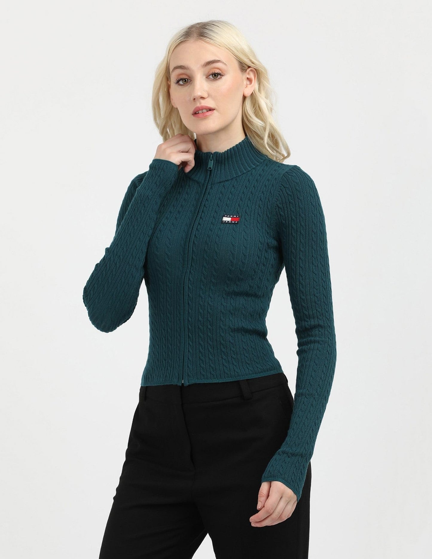 Tommy Hilfiger Womens Green Color Sweater S