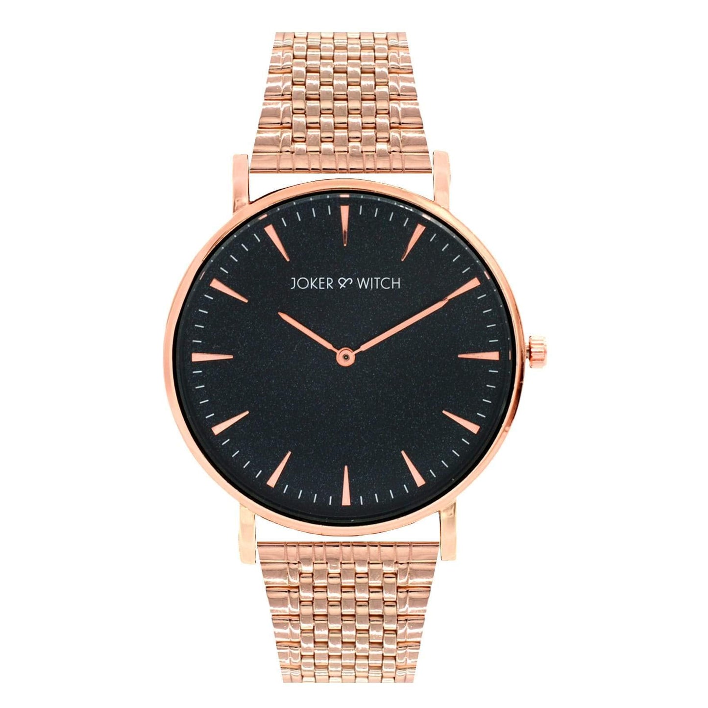 Joker & Witch Aimée Black Dial 20mm Rose Gold Stainless Steel Watch for Women
