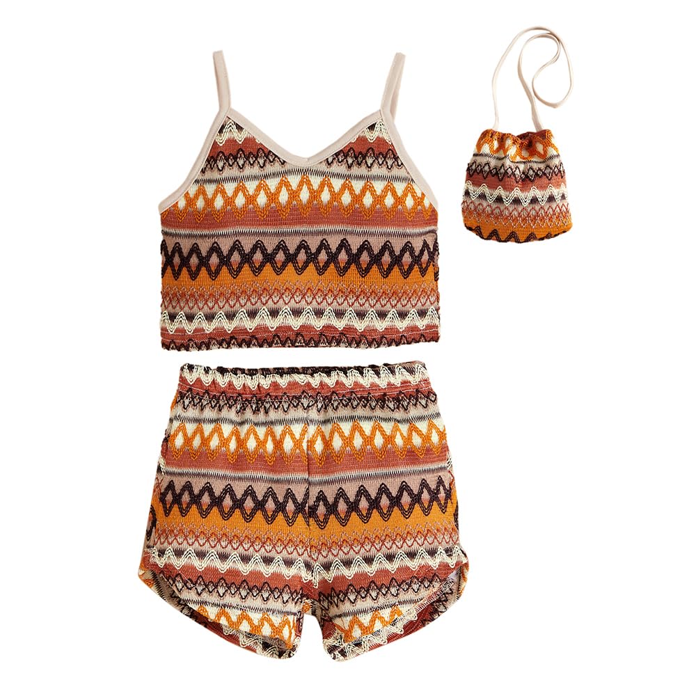 Hoscotch Girls Embellished Multi Sleeveless Short Set For Ages (3-4 Years)