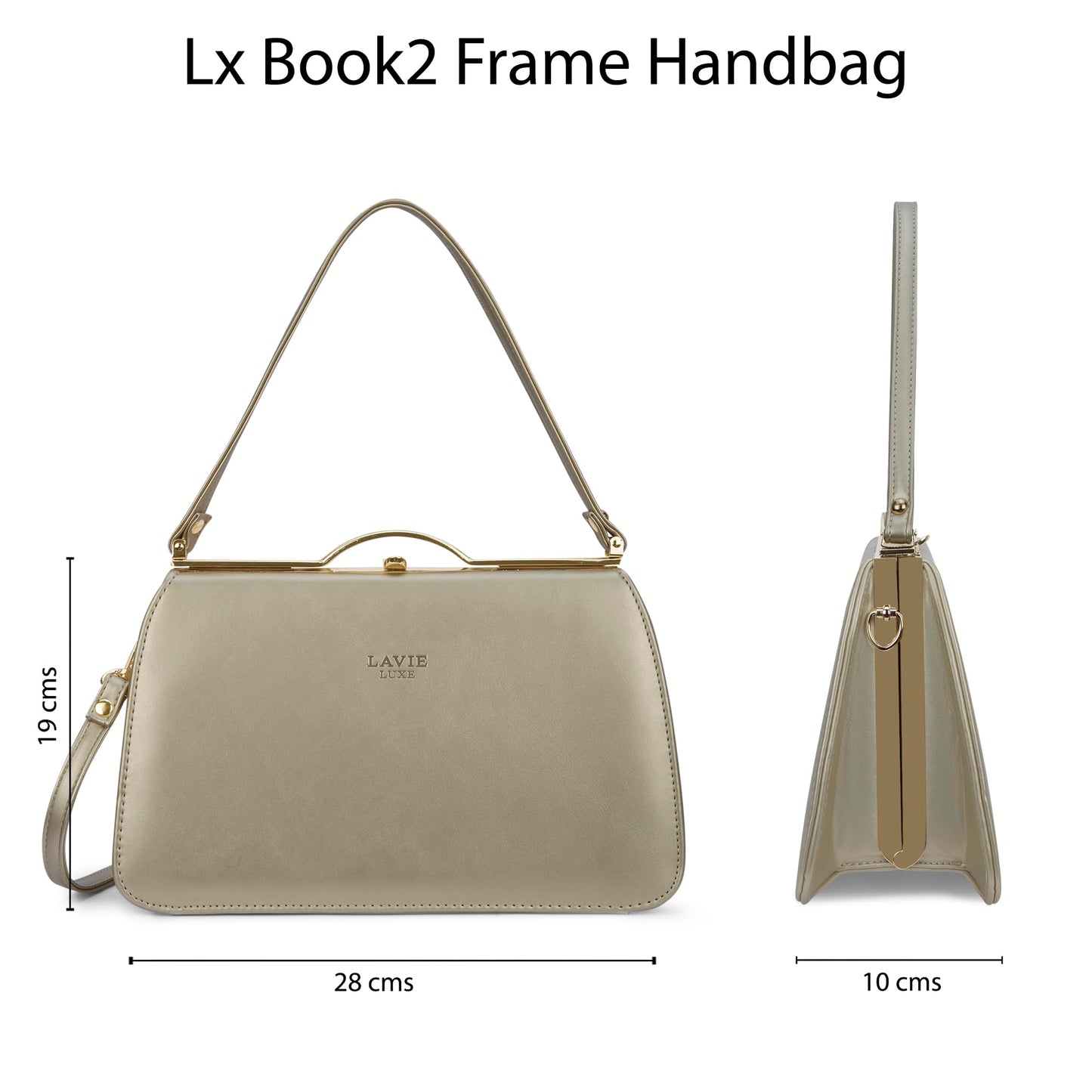 Lavie Luxe Women's Book2 Frame Satchel Bag | Satchel Handbag for Work | Ladies purse | Stylish Shoulder Bag | Gift for Women