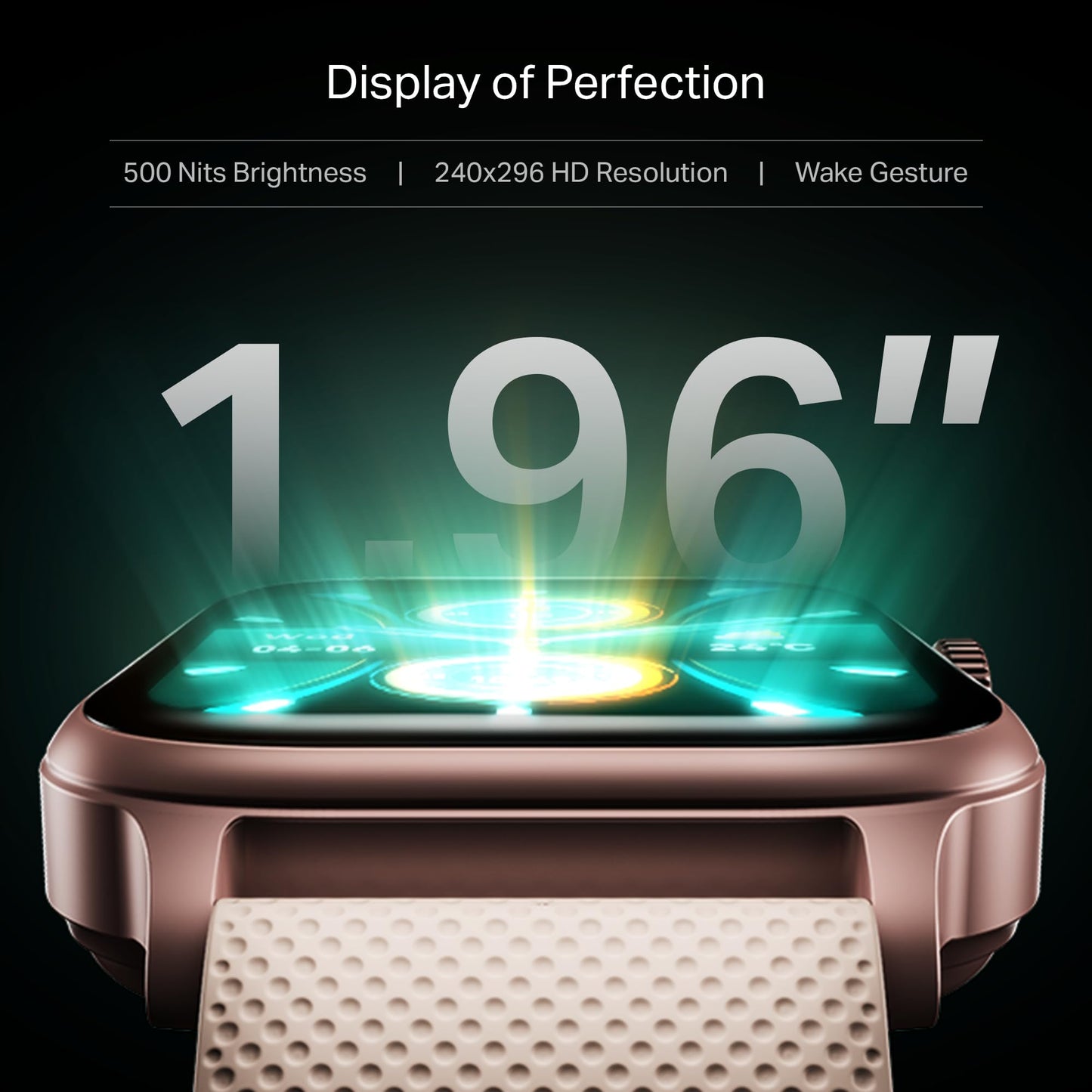 Boat Storm Infinity Plus Smartwatch with 20 Days Battery, ASAP™ Charge, 4.97 cm HD Display, Functional Crown, Multiple Sports Modes, BT Calling, SOS, IP68, Heart Rate & SpO2 Monitor (Cherry Blossom)