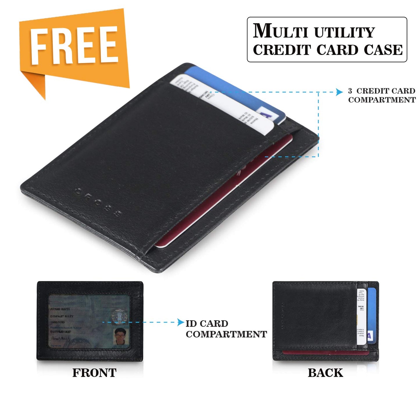 Cross Navy Men's Wallet Stylish Genuine Leather Wallets for Men Latest Gents Purse with Card Holder Compartment (AC1288799_3-5)