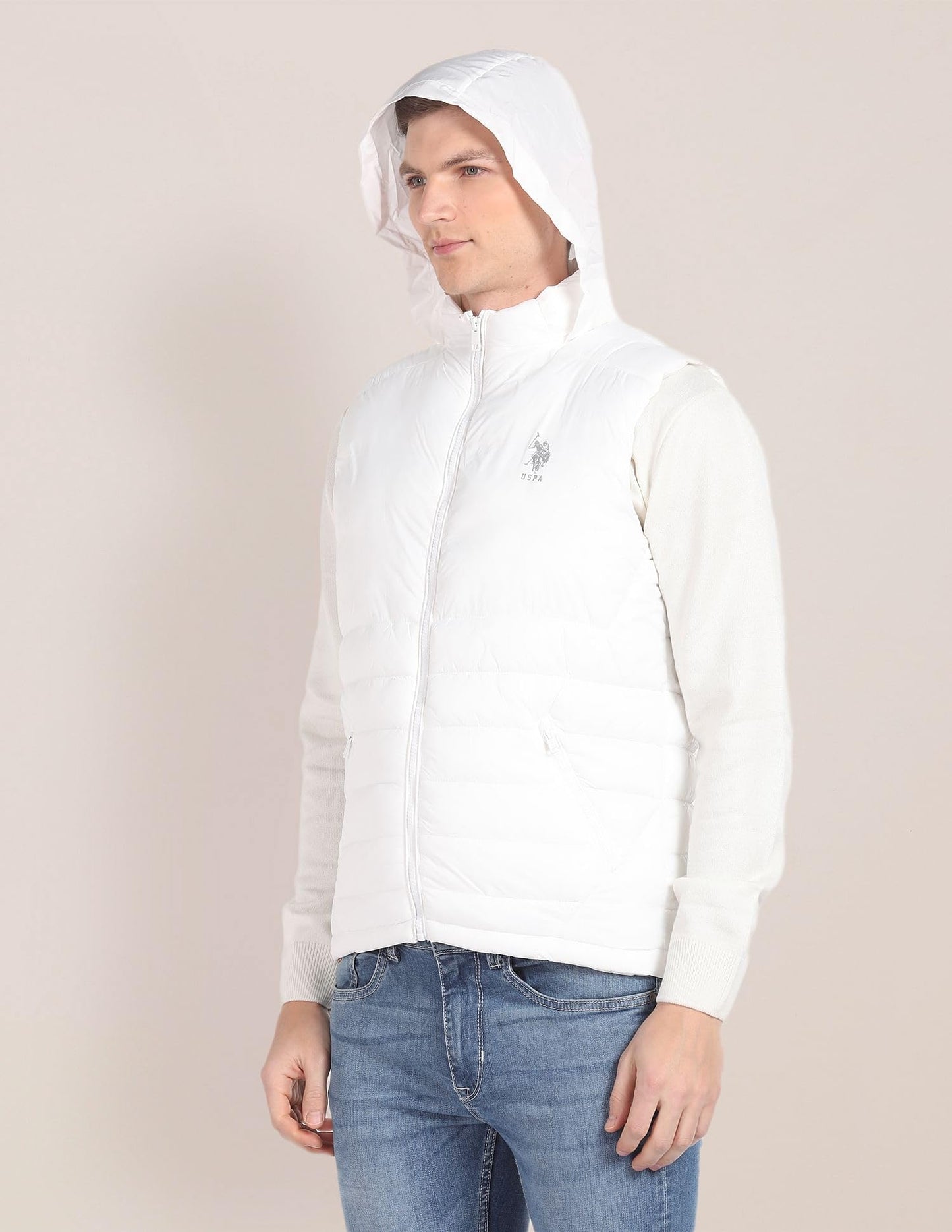 U.S. Polo Assn. Consealed Hood Sleeveless Jacket