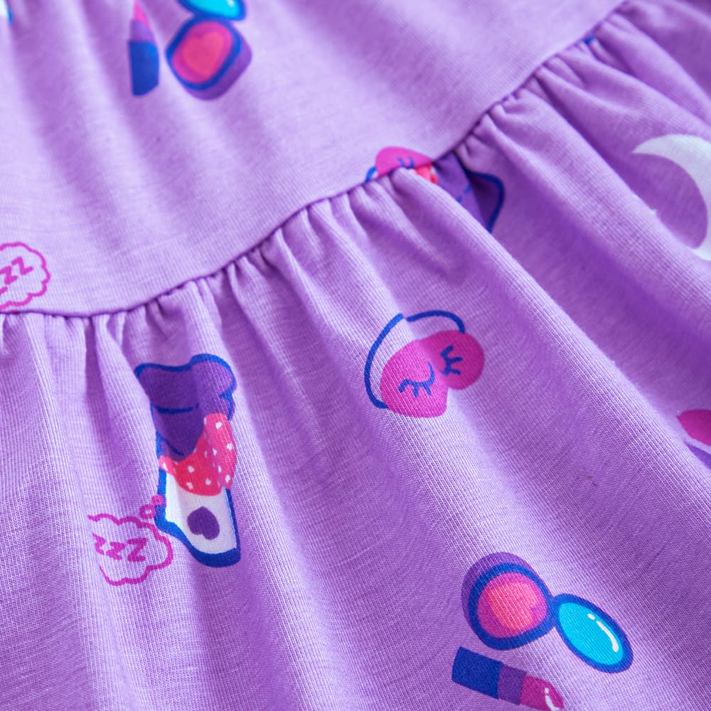 Hopscotch Girls Regular Fit Purple Graphic Print Skirts