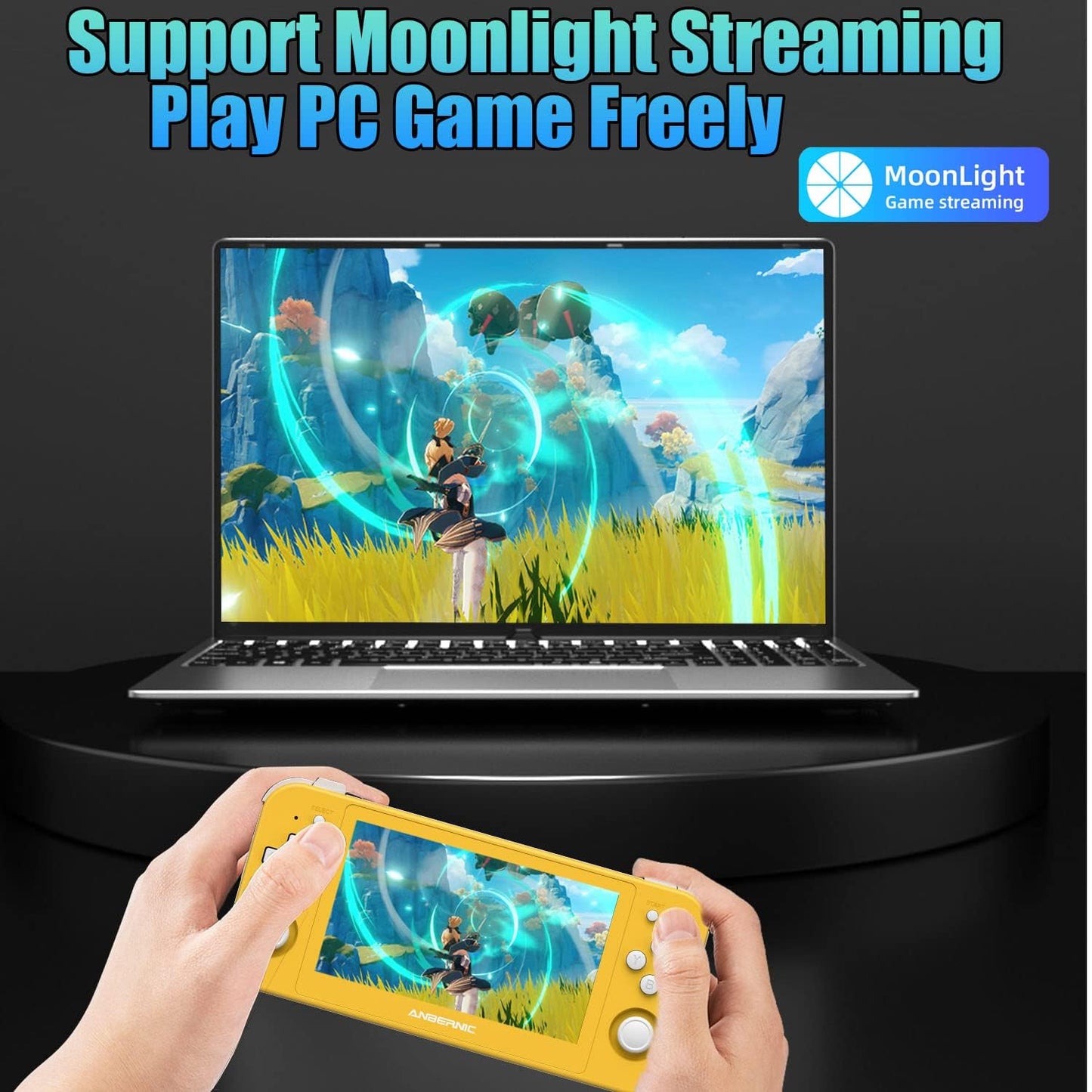 New World Anber-nic RG505 Android 12 Portable Game Console, Unisoc Tiger T618, 128GB Support 3172 Games, Gyro Sensor, 4.95" OLED Touchscreen, Support PS2 /PSP games Handheld Video game-Yellow