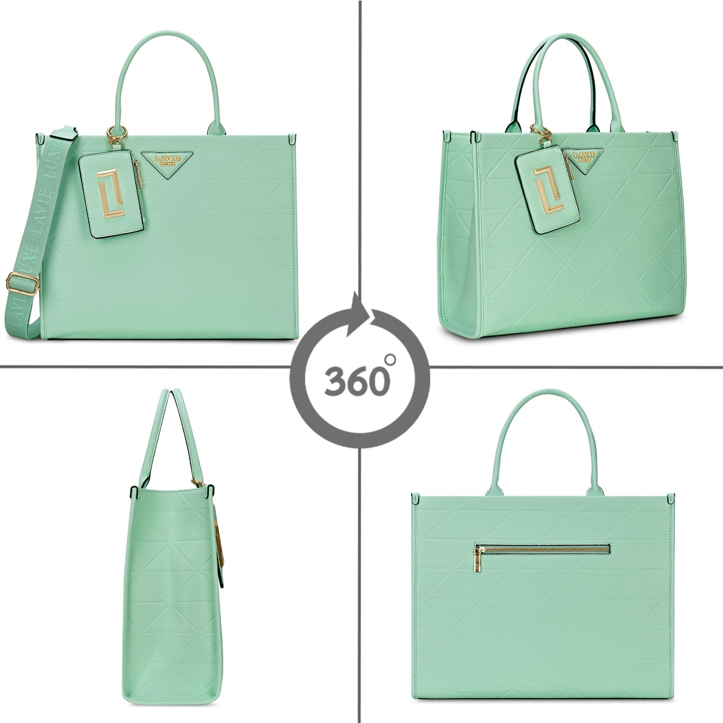 Lavie Luxe Women's Mona26 Extra Large Laptop Satchel Bag | Upto 16 Inch | Satchel Handbag for Work | Ladies Purse | Stylish Shoulder Bag | Gift for Women