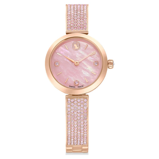 Swarovski Illumina Watch Swiss Made, Crystal Bracelet, Pink, Rose Gold-Tone Finish 5678756