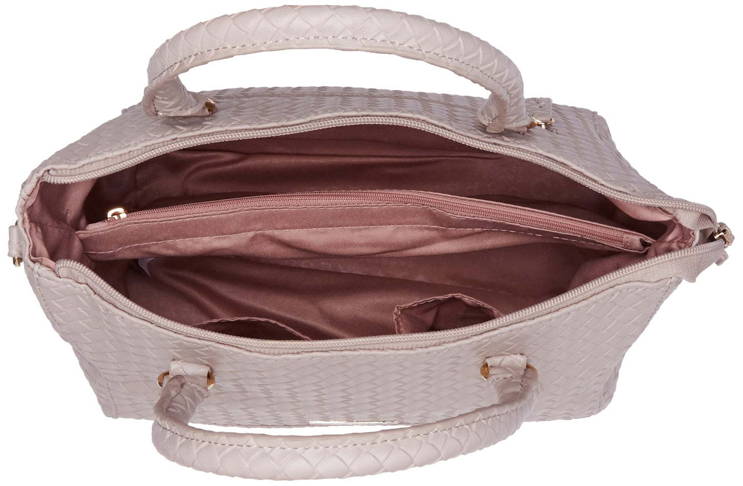 Caprese Eleana Satchel Bag, Large | Stylish Shoulder Bag for Women with Adjustable & Detachable Sling Strap | Secure Zip Closure | Perfect for Office & Daily Essentials (Beige)