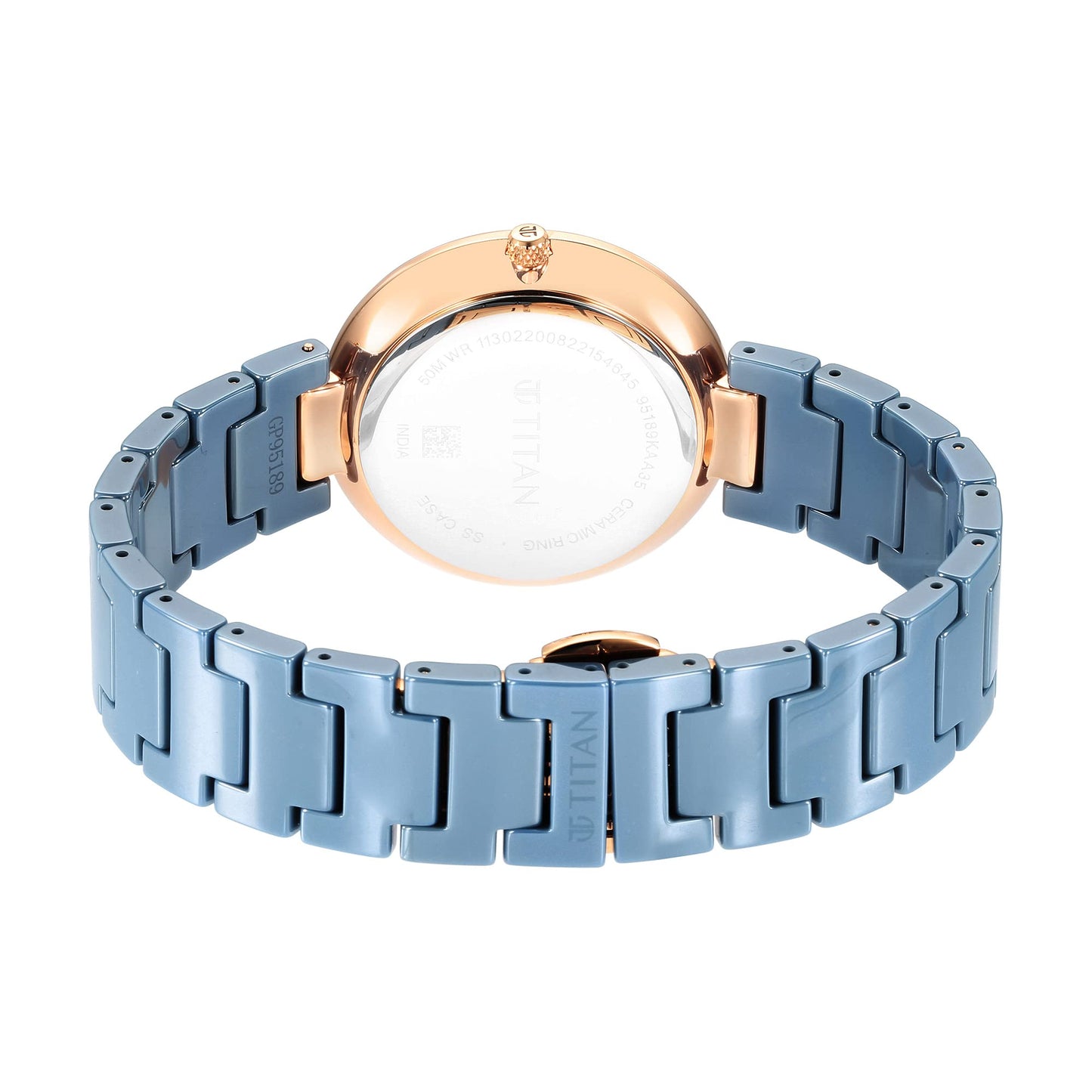 Titan Women Ceramic Analog Gray Dial Watch-95189Kc05, Band Color-Gray