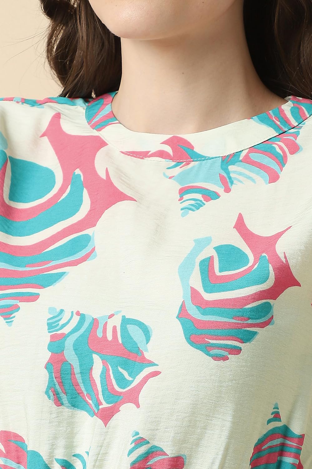 Allen Solly Women's Nylon Blend Modern Knee-Length Dress