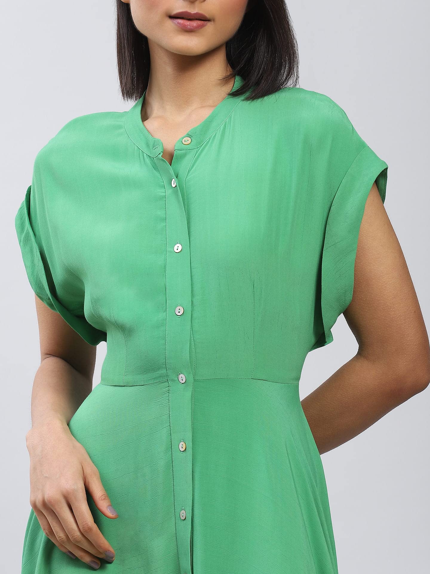 Label RITU KUMAR Green Button-Down Long Dress