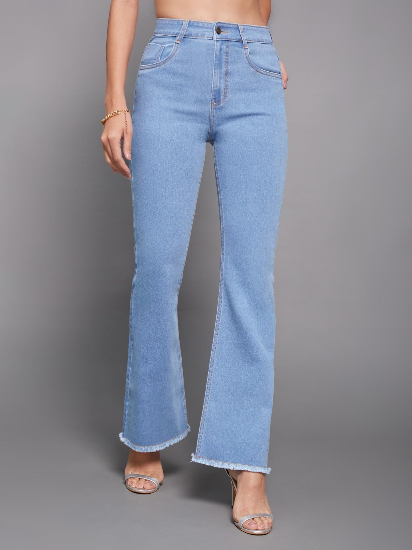 Miss Chase Women's Light Bootcut High Rise Regular Stretchable Denim Jeans (MCSS24DEN79-03-229-36, Royal Blue, 36)