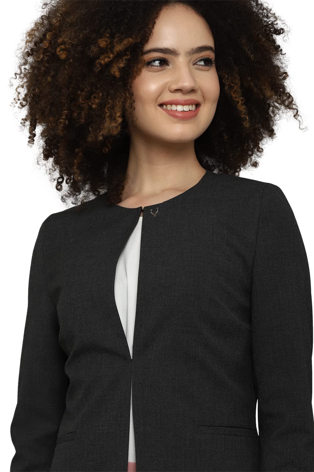 Allen Solly Women's Regular Blazer (AHBZWRGF195705_Grey_XS)