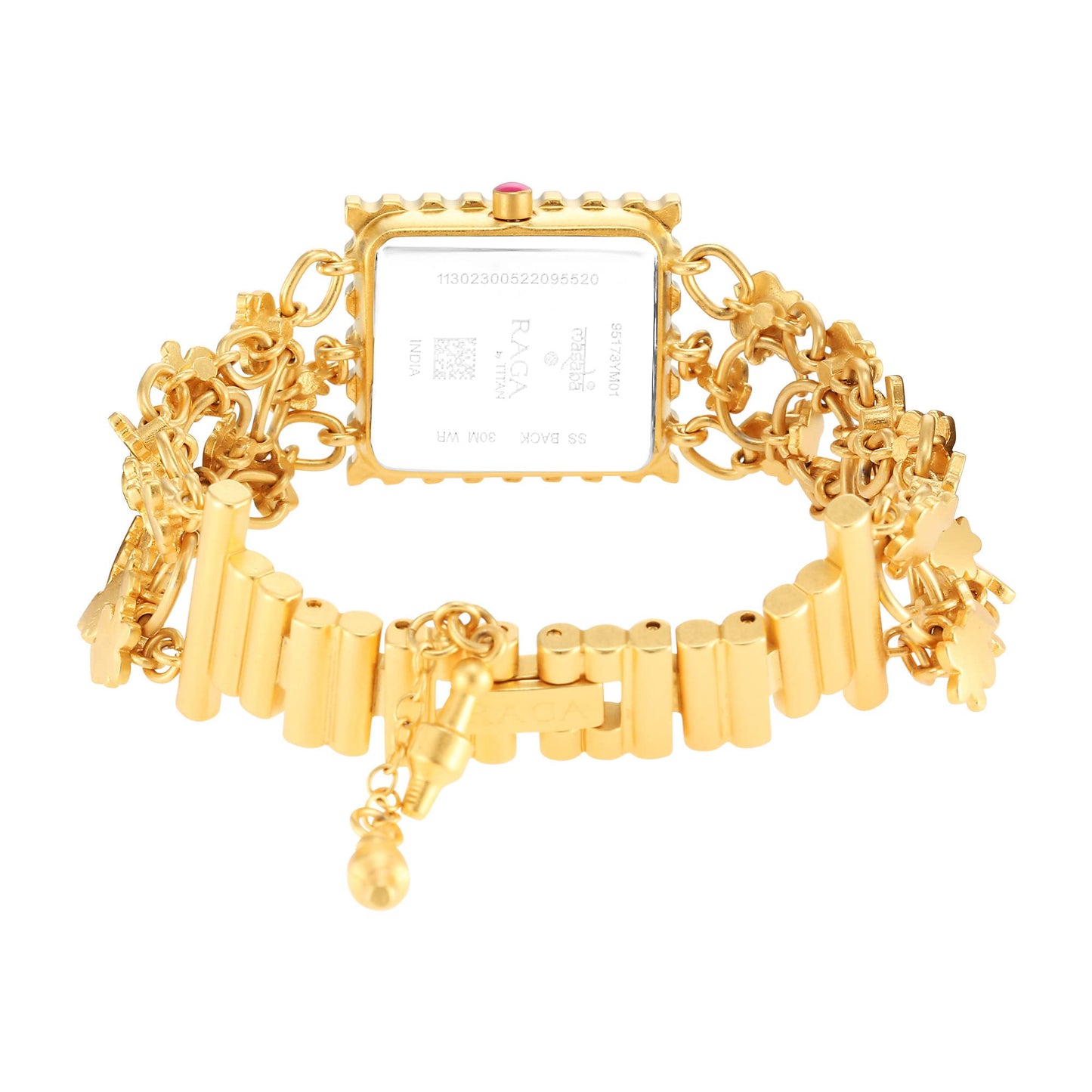 Titan Raga X Masaba Quartz Analog Black Dial Gold Metal Strap Watch for Women - NT95173YM01