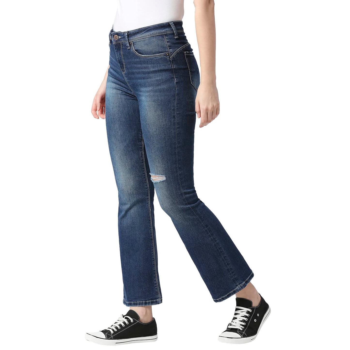 Pepe Jeans Women's High Rise Bootcut Fit Jeans Dark Used